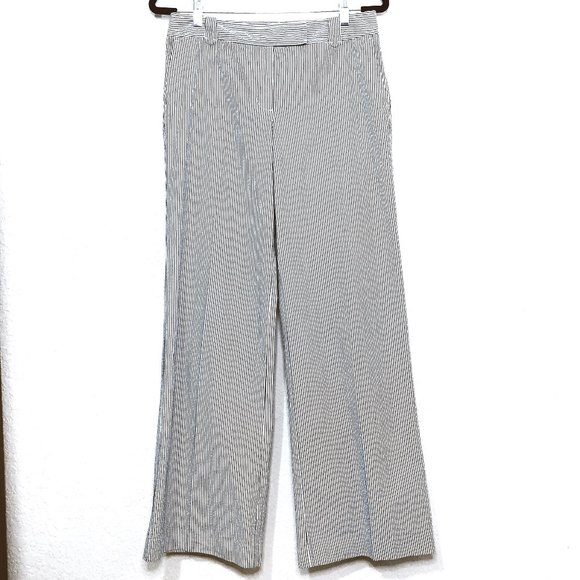 Ann Taylor LOFT "Ann" Trouser Pants White Stripe 6 - Picture 1 of 8